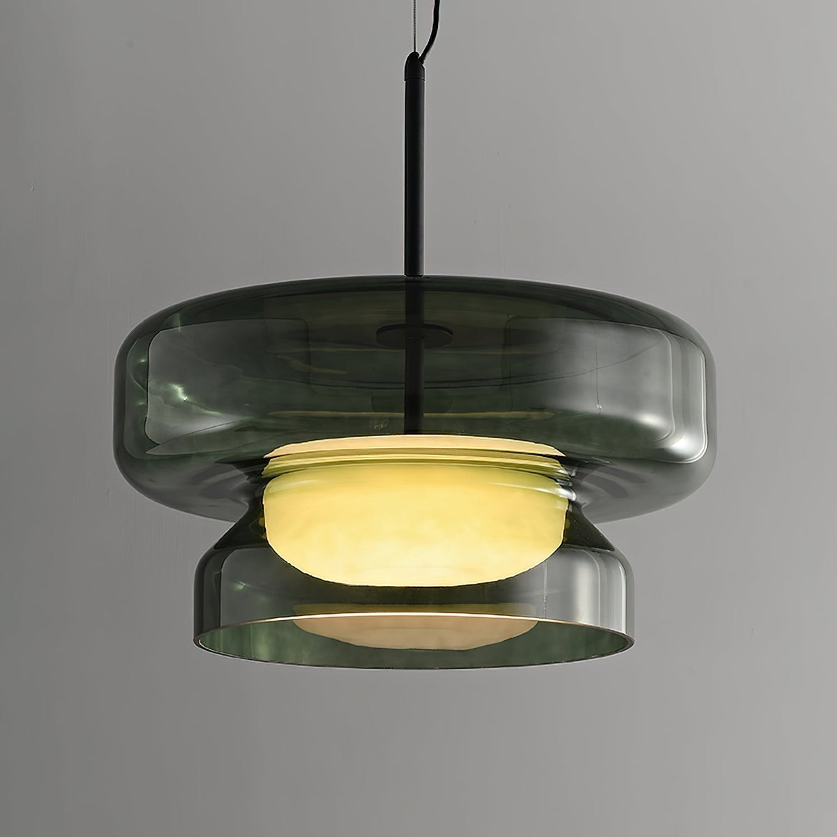 Glass Sphere Hanging Light Fixture LED Adjustable Height Brown 16 Inch Modern Ceiling Lamp for Kitchen Island Dining Room Breakfast Nook Liv