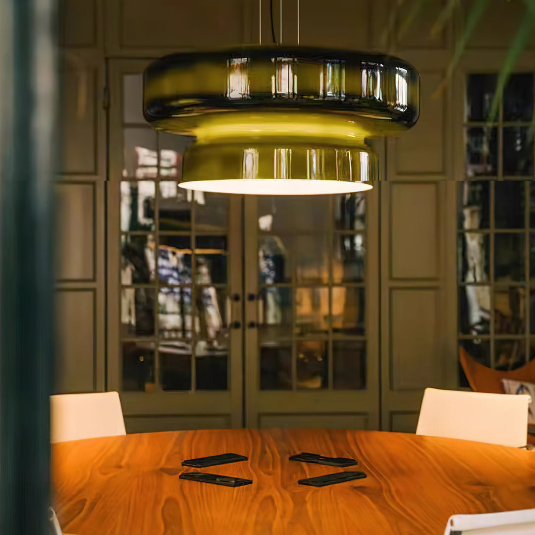 Glass Shade Hanging Light 16 in Chrome Finish Adjustable Cable E27 Socket Kitchen Island Dining Table Pendant Fixture Indoor Ceiling Lightin