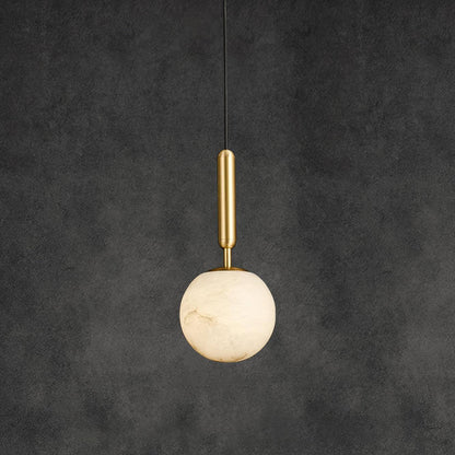 Brass & Stone Globe Ceiling Light 5-Inch for Kitchen Island Dining Room Warm Glow Task Lighting