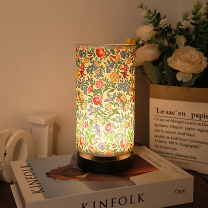 Bloom Table Lamp - Floral Fabric, Vintage Design for Bedroom or Living Room