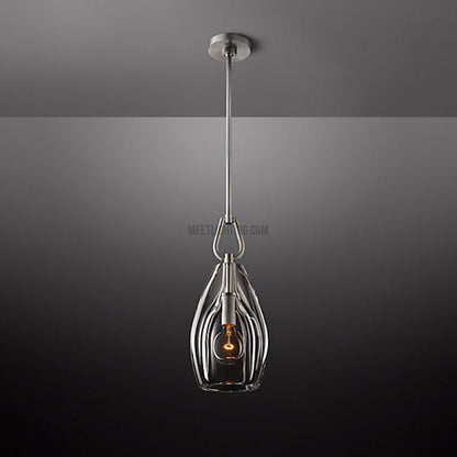 Crystal Glass Cylinder Pendant Light Adjustable Height Brass Nickel Bronze Finish Dining Room Kitchen Island