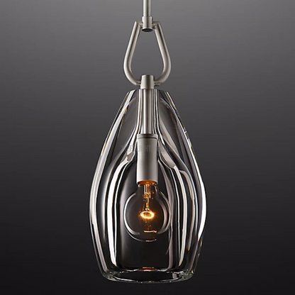 Crystal Glass Cylinder Pendant Light Adjustable Height Brass Nickel Bronze Finish Dining Room Kitchen Island