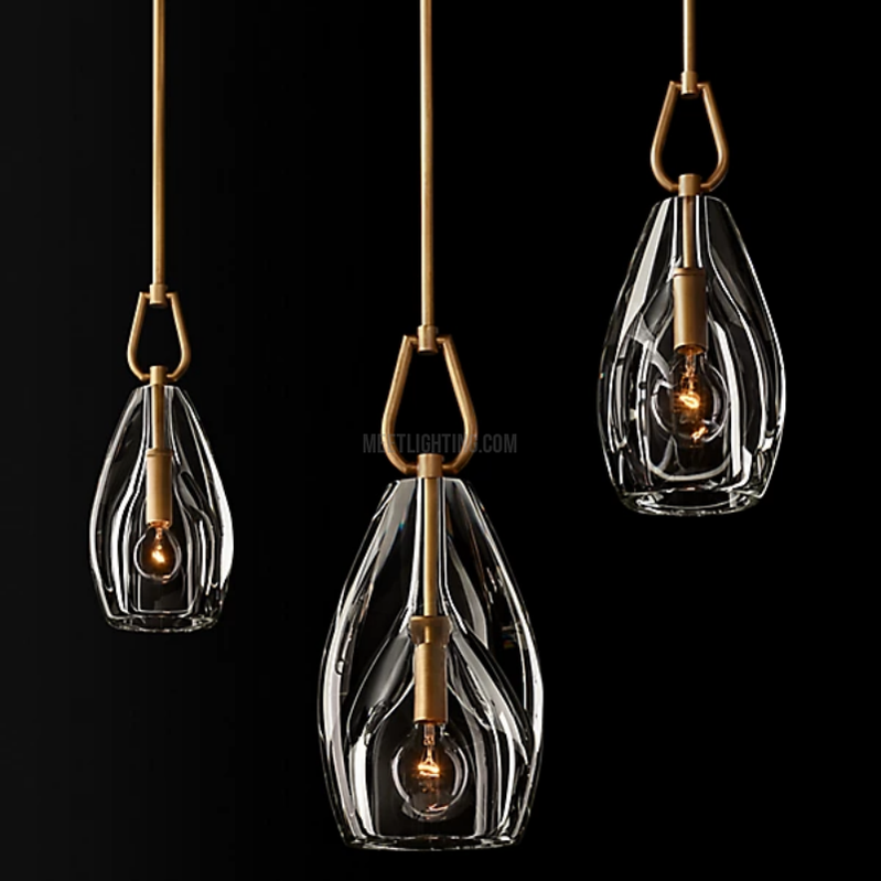 Crystal Glass Cylinder Pendant Light Adjustable Height Brass Nickel Bronze Finish Dining Room Kitchen Island