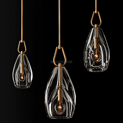 Crystal Glass Cylinder Pendant Light Adjustable Height Brass Nickel Bronze Finish Dining Room Kitchen Island