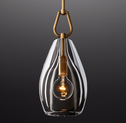 Crystal Glass Cylinder Pendant Light Adjustable Height Brass Nickel Bronze Finish Dining Room Kitchen Island