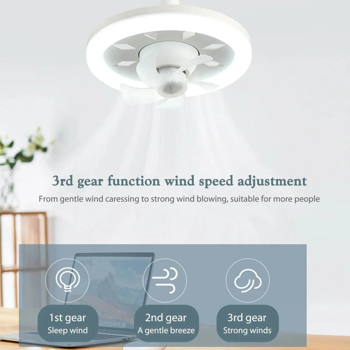 Ortekor | Modern Ceiling Fan with Remote Control & Silent Motor | Flush Mount Design for Comfortable Living