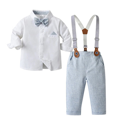 Boys 3-Piece Formal Suit Set with Shirt, Vest, Pants & Bow Tie for Weddings, Parties & Special Occasions | Soft Cotton Dress Outfit