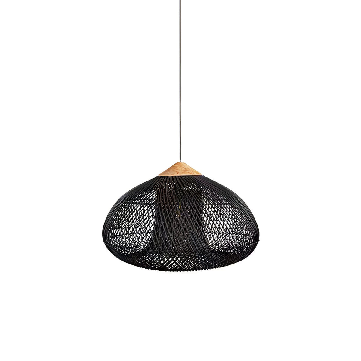Handwoven Rattan Ceiling Light Fixture for Dining Room and Kitchen Island Over Table Adjustable Drop Natural Fiber Pendant Shade Wood Metal