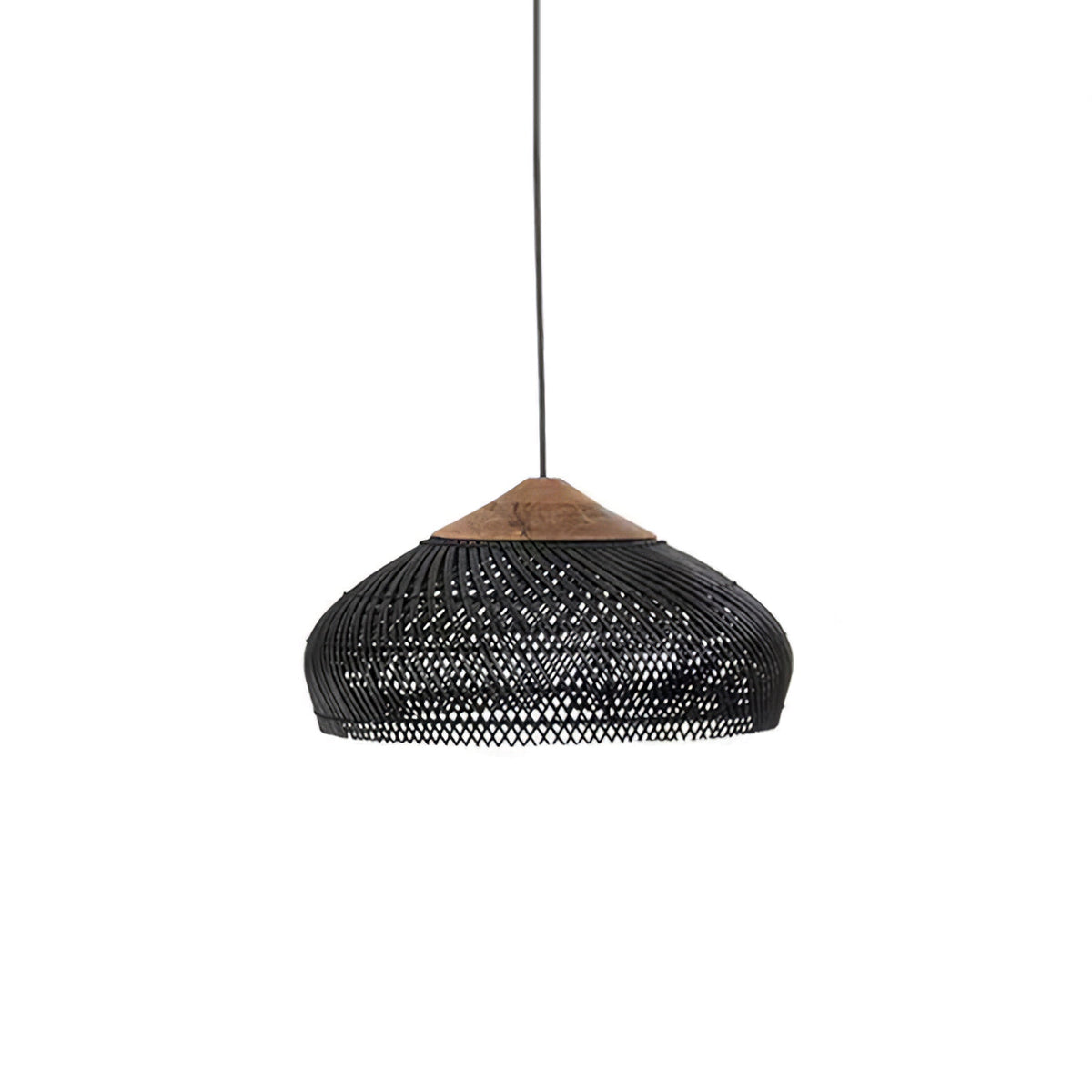 Handwoven Rattan Ceiling Light Fixture for Dining Room and Kitchen Island Over Table Adjustable Drop Natural Fiber Pendant Shade Wood Metal
