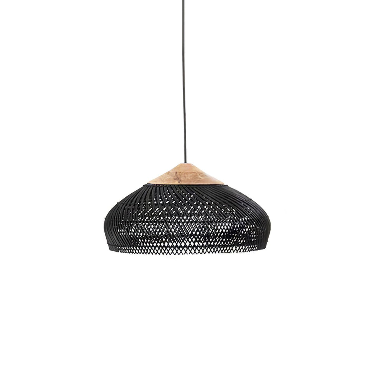 Handwoven Rattan Ceiling Light Fixture for Dining Room and Kitchen Island Over Table Adjustable Drop Natural Fiber Pendant Shade Wood Metal