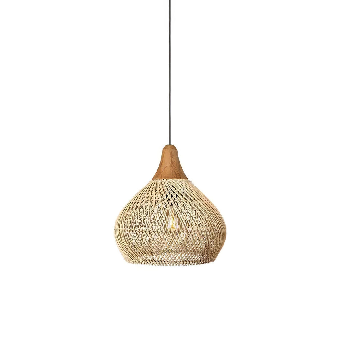 Handwoven Rattan Ceiling Light Fixture for Dining Room and Kitchen Island Over Table Adjustable Drop Natural Fiber Pendant Shade Wood Metal