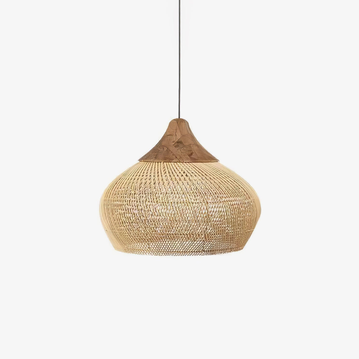Handwoven Rattan Ceiling Light Fixture for Dining Room and Kitchen Island Over Table Adjustable Drop Natural Fiber Pendant Shade Wood Metal