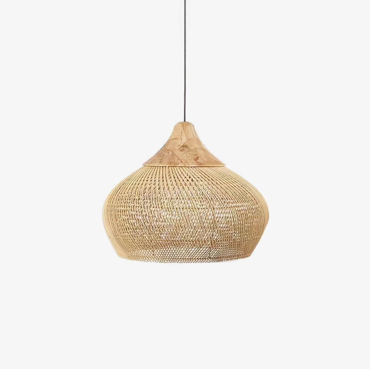 Handwoven Rattan Ceiling Light Fixture for Dining Room and Kitchen Island Over Table Adjustable Drop Natural Fiber Pendant Shade Wood Metal