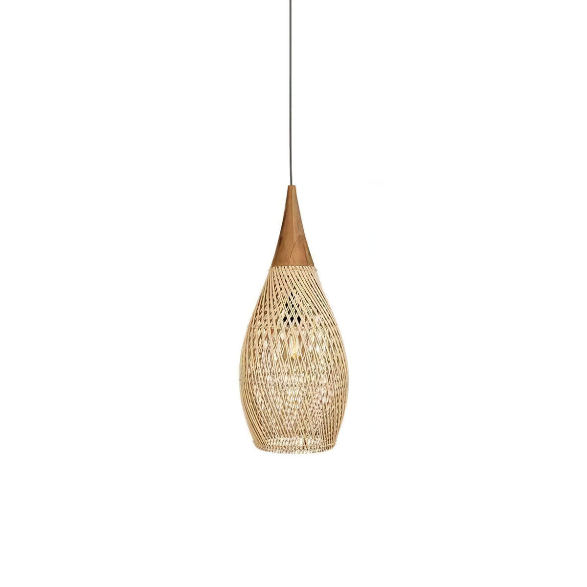 Handwoven Rattan Ceiling Light Fixture for Dining Room and Kitchen Island Over Table Adjustable Drop Natural Fiber Pendant Shade Wood Metal