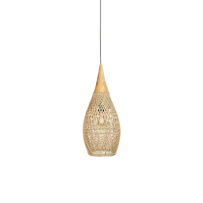 Handwoven Rattan Ceiling Light Fixture for Dining Room and Kitchen Island Over Table Adjustable Drop Natural Fiber Pendant Shade Wood Metal