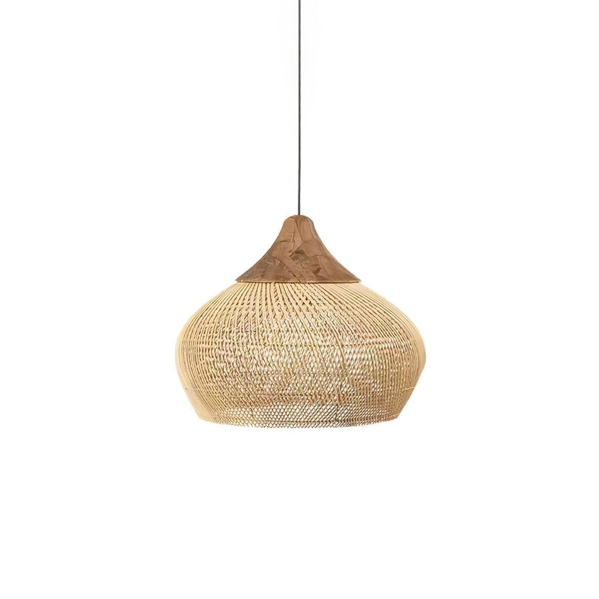 Handwoven Rattan Ceiling Light Fixture for Dining Room and Kitchen Island Over Table Adjustable Drop Natural Fiber Pendant Shade Wood Metal