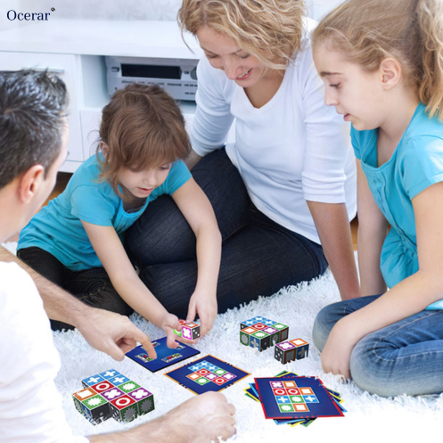 Pattern Matching Block Game for Kids – Educational Puzzle with 20 Blocks & 60 Challenge Cards for Ages 3+
