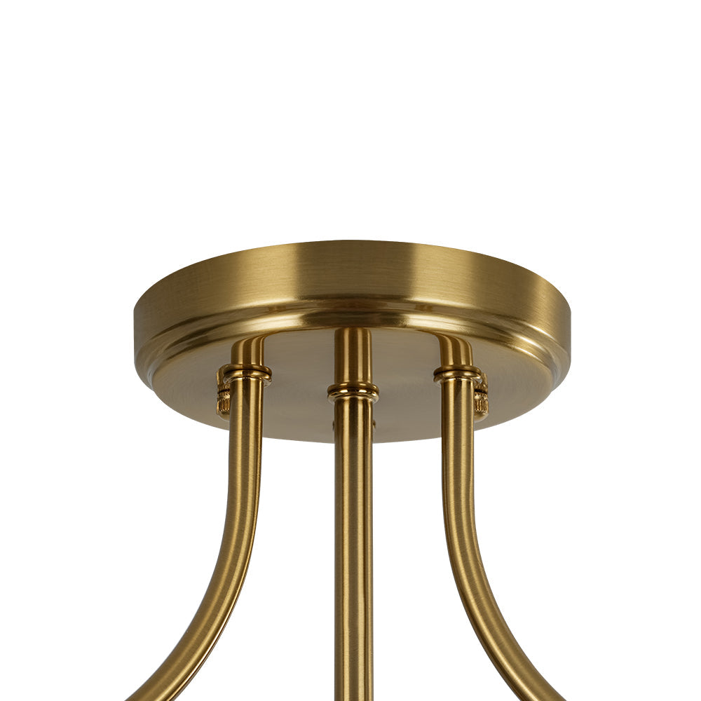 Textured Glass Semi-Flush Ceiling Light 12 Inch Round Drum for Bedrooms Bathrooms Hallways Entryways Compact Spaces Two Bulb Metal Frame Mod