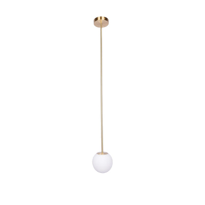 Frosted Globe Ceiling Light Brass Finish for Dining Room Bedroom Hallway Modern Suspended Fixture Soft Diffused Glow LED Compatible