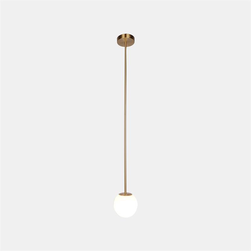 Frosted Globe Ceiling Light Brass Finish for Dining Room Bedroom Hallway Modern Suspended Fixture Soft Diffused Glow LED Compatible