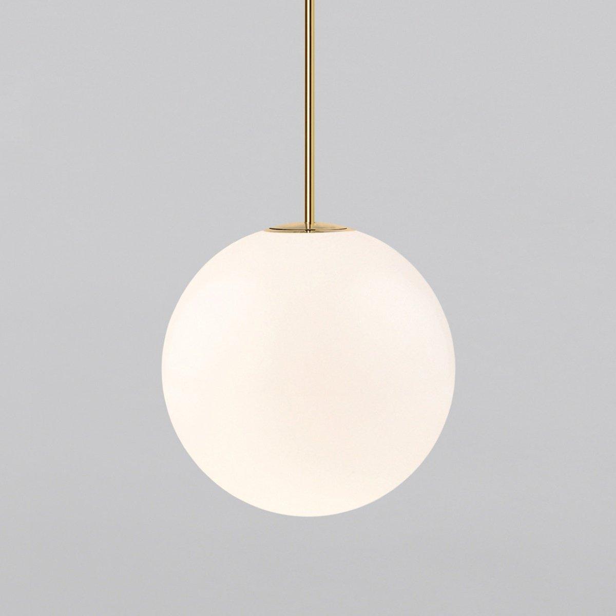Frosted Globe Ceiling Light Brass Finish for Dining Room Bedroom Hallway Modern Suspended Fixture Soft Diffused Glow LED Compatible