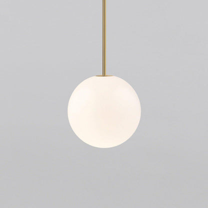 Frosted Globe Ceiling Light Brass Finish for Dining Room Bedroom Hallway Modern Suspended Fixture Soft Diffused Glow LED Compatible