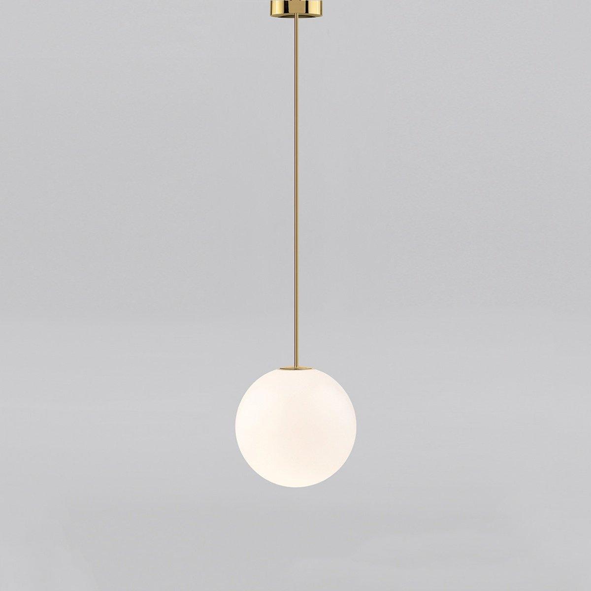 Frosted Globe Ceiling Light Brass Finish for Dining Room Bedroom Hallway Modern Suspended Fixture Soft Diffused Glow LED Compatible