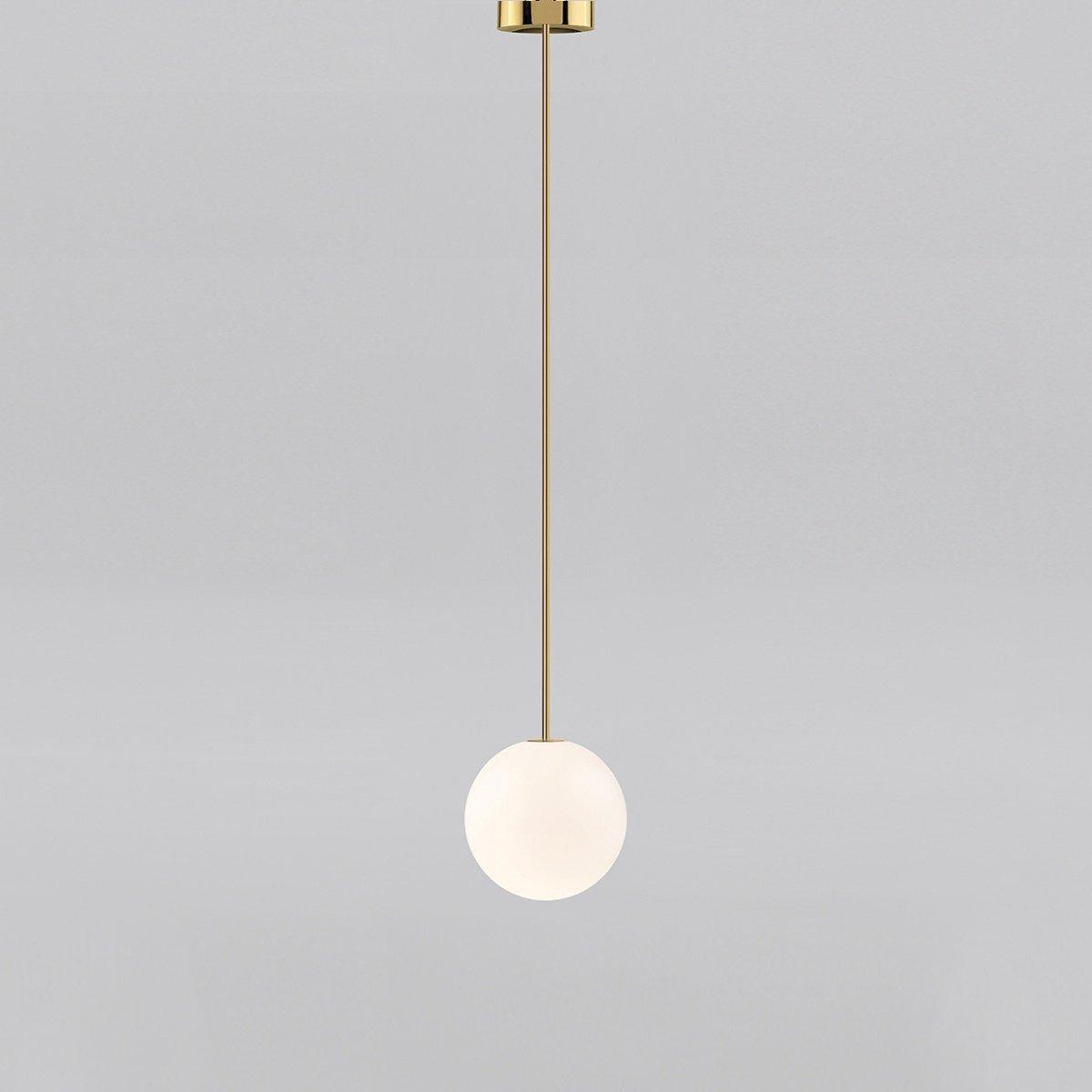 Frosted Globe Ceiling Light Brass Finish for Dining Room Bedroom Hallway Modern Suspended Fixture Soft Diffused Glow LED Compatible