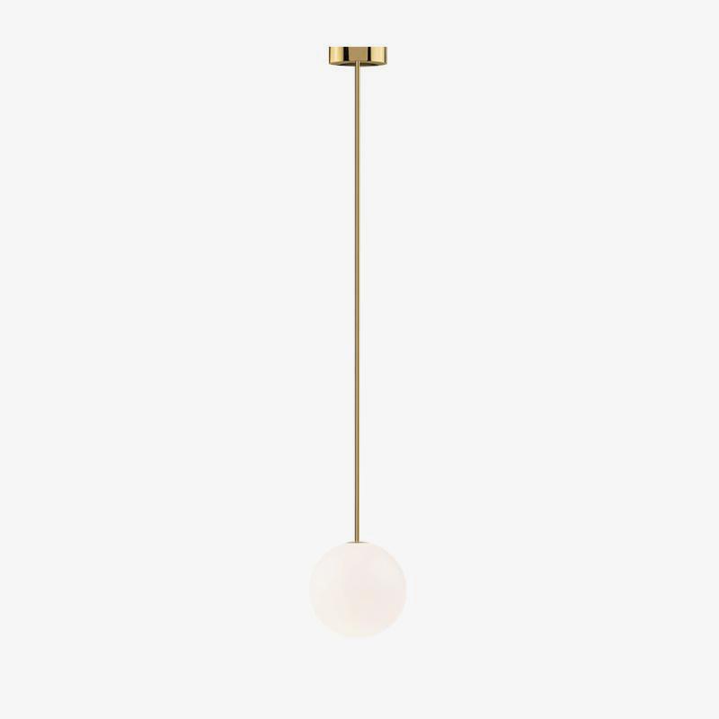 Frosted Globe Ceiling Light Brass Finish for Dining Room Bedroom Hallway Modern Suspended Fixture Soft Diffused Glow LED Compatible