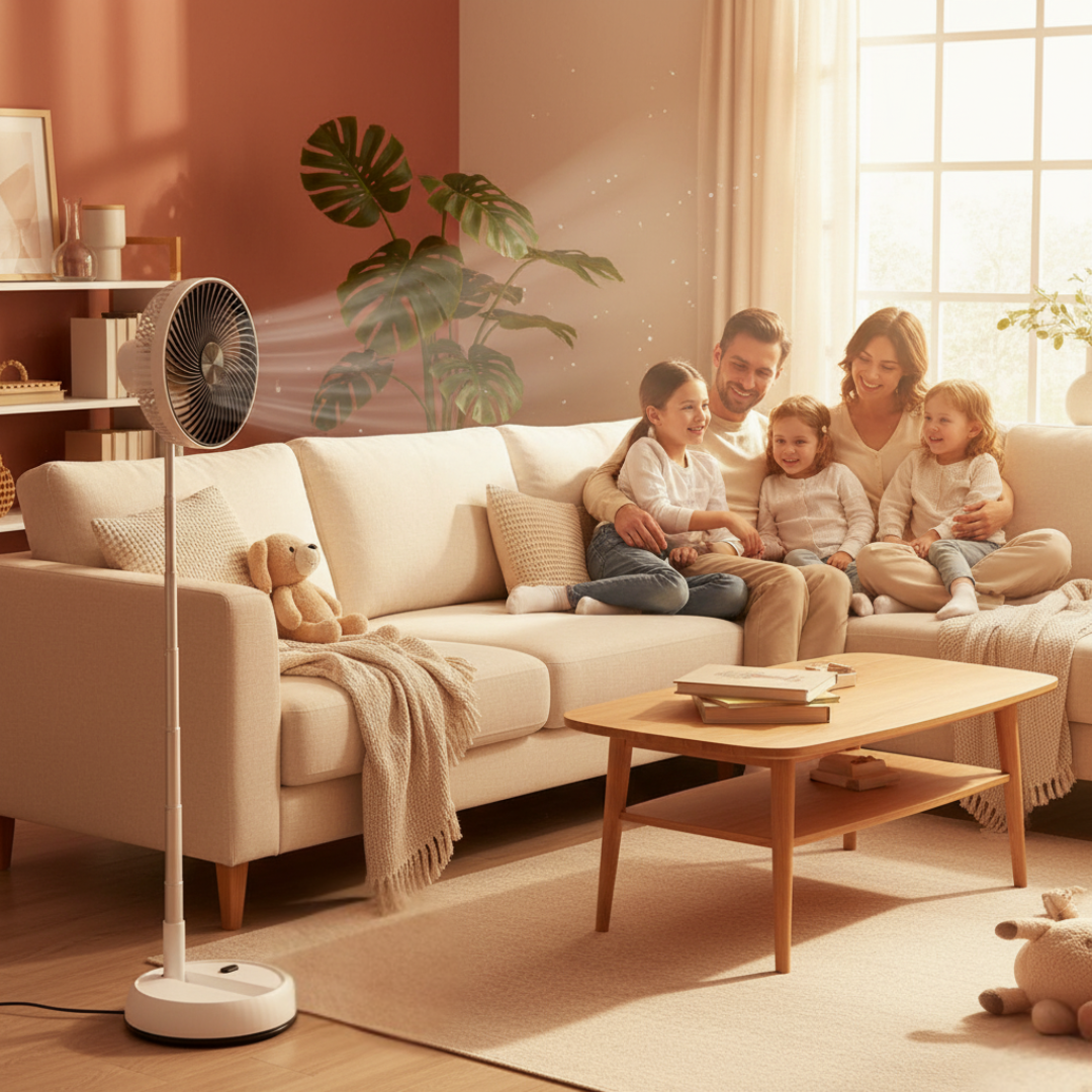 BreezeFold | Oscillating Fan with Remote Control & Adjustable Speed | Lightweight Design for Home & Outdoor Use