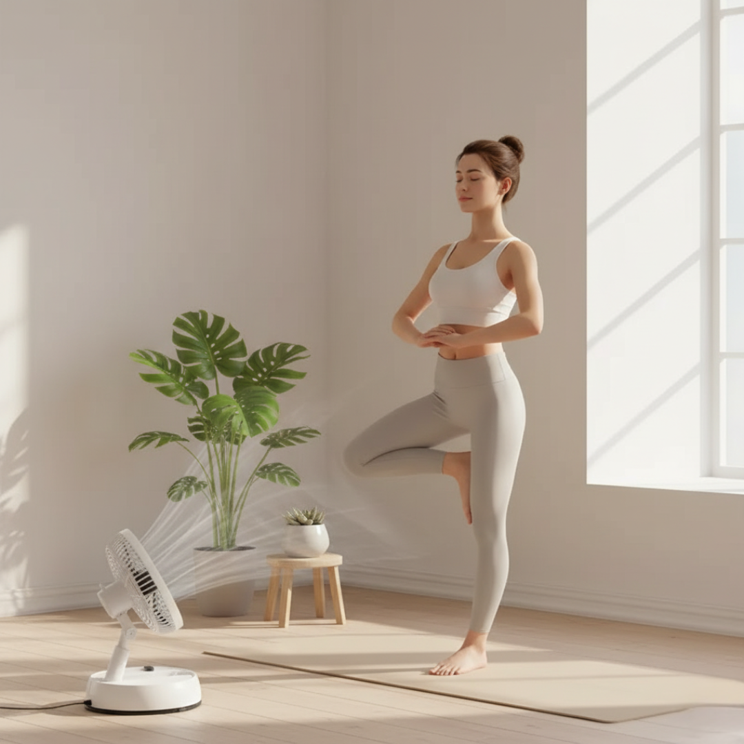BreezeFold | Oscillating Fan with Remote Control & Adjustable Speed | Lightweight Design for Home & Outdoor Use
