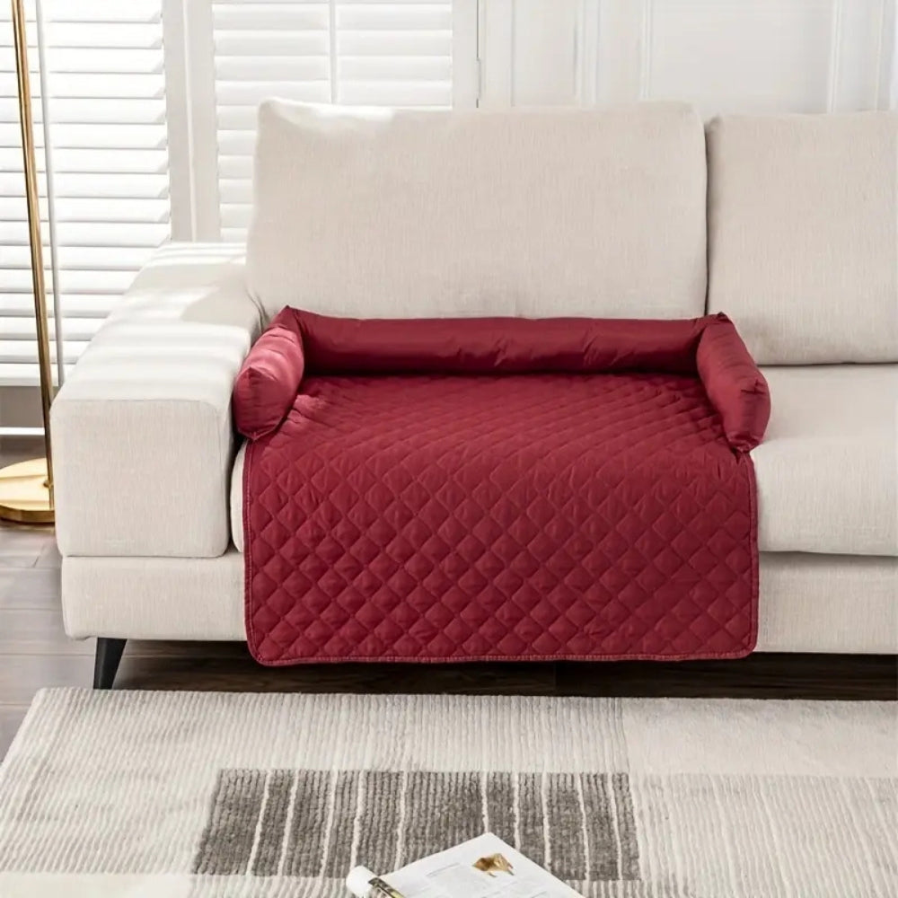 Breeze Pet Couch Cover - Water-Resistant Quilted Protector, Bolstered Comfort
