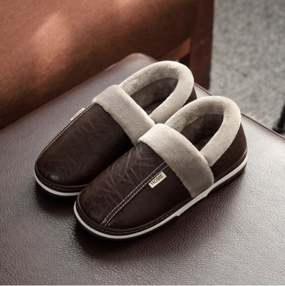 Waterproof Plush-Lined House Slippers with Anti-Slip Sole for Indoor & Outdoor Winter Comfort