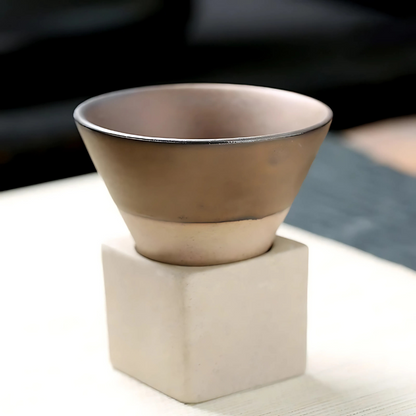 Handcrafted Ceramic Coffee Cup with Saucer – Japanese-Inspired Glazed Espresso Mug for Coffee Lovers & Tea Enthusiasts