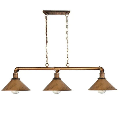 Triple Socket Industrial Overhead Fixture Metal 47 in × 40 in Rustic Red for Dining Kitchen Island Bar Restaurant Loft