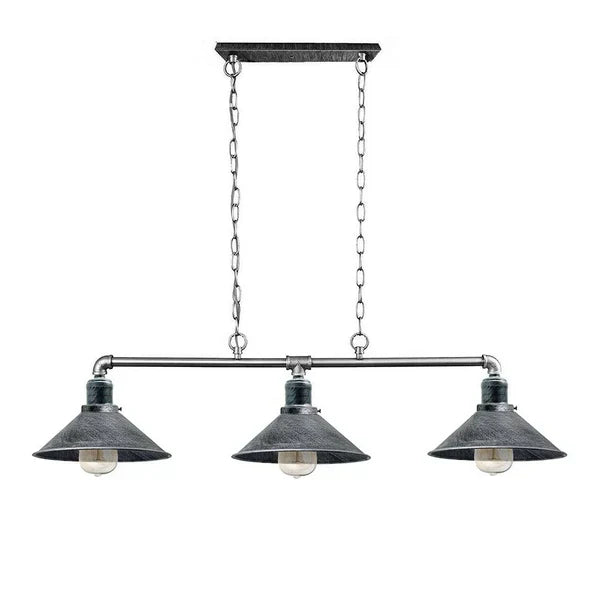 Triple Socket Industrial Overhead Fixture Metal 47 in × 40 in Rustic Red for Dining Kitchen Island Bar Restaurant Loft