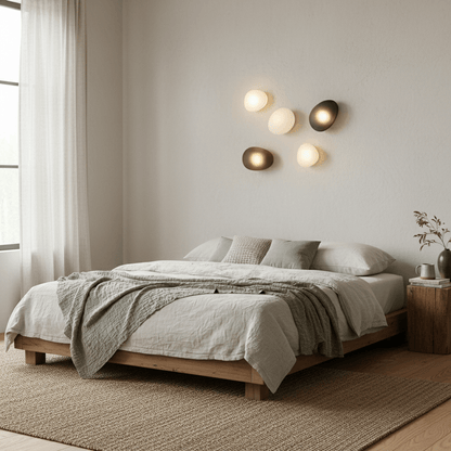 Organic Glass LED Sconce Light Fixture Wall or Ceiling Mount Modern Home Lighting Warm Neutral Cool White for Bedroom Living Room Hallway De