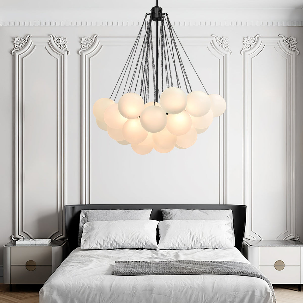 Bubble Pendant Light Multi-Globe Adjustable Ceiling Fixture Gold Black Chrome for Dining Room Living Room Foyer 19-73 Lights