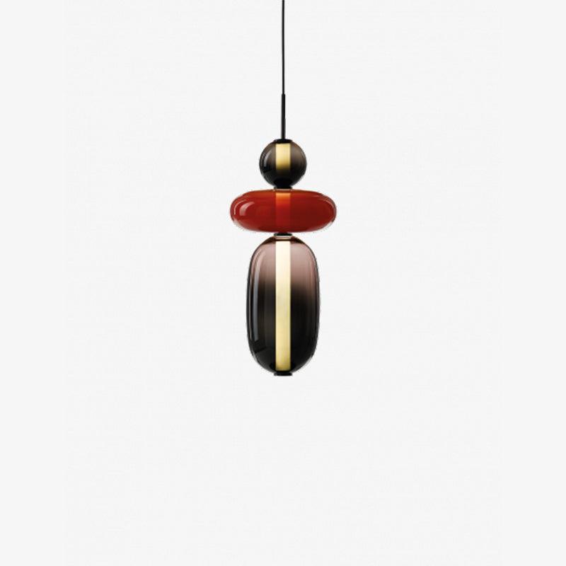Multi-Jar LED Overhead Fixture 20 Inch Colorful Tinted Glass Drop Lights for Dining Kitchen Bedroom Modern Bohemian Accent Chandelier Adjust