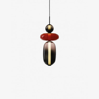 Multi-Jar LED Overhead Fixture 20 Inch Colorful Tinted Glass Drop Lights for Dining Kitchen Bedroom Modern Bohemian Accent Chandelier Adjust