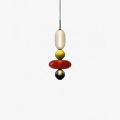 Multi-Jar LED Overhead Fixture 20 Inch Colorful Tinted Glass Drop Lights for Dining Kitchen Bedroom Modern Bohemian Accent Chandelier Adjust