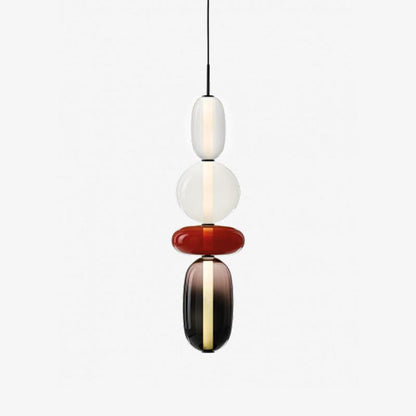 Multi-Jar LED Overhead Fixture 20 Inch Colorful Tinted Glass Drop Lights for Dining Kitchen Bedroom Modern Bohemian Accent Chandelier Adjust