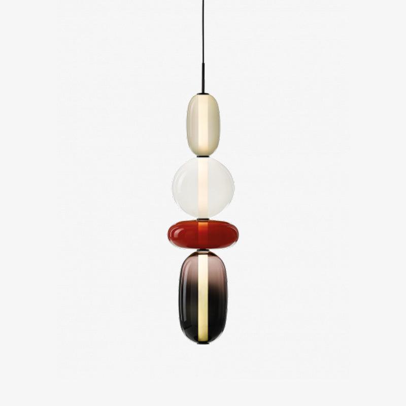 Multi-Jar LED Overhead Fixture 20 Inch Colorful Tinted Glass Drop Lights for Dining Kitchen Bedroom Modern Bohemian Accent Chandelier Adjust