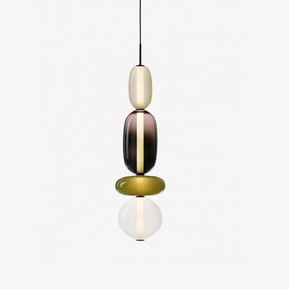 Multi-Jar LED Overhead Fixture 20 Inch Colorful Tinted Glass Drop Lights for Dining Kitchen Bedroom Modern Bohemian Accent Chandelier Adjust