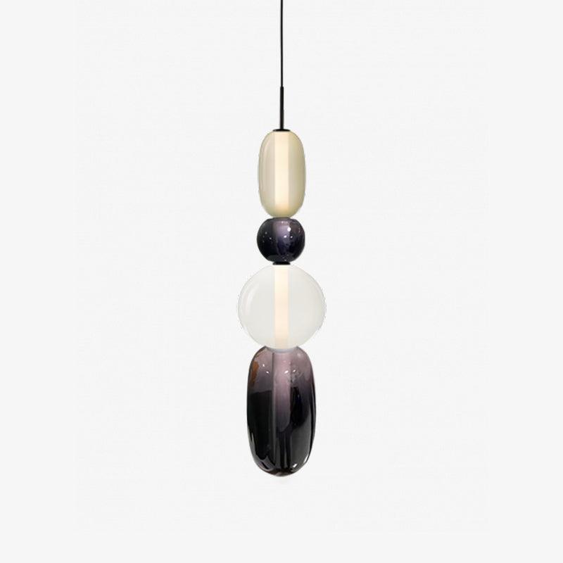 Multi-Jar LED Overhead Fixture 20 Inch Colorful Tinted Glass Drop Lights for Dining Kitchen Bedroom Modern Bohemian Accent Chandelier Adjust