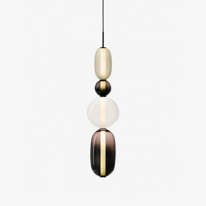 Multi-Jar LED Overhead Fixture 20 Inch Colorful Tinted Glass Drop Lights for Dining Kitchen Bedroom Modern Bohemian Accent Chandelier Adjust