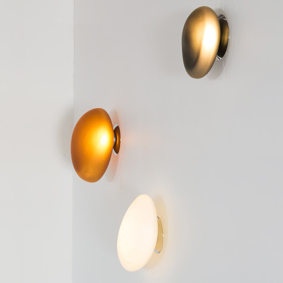 Organic Glass LED Sconce Light Fixture Wall or Ceiling Mount Modern Home Lighting Warm Neutral Cool White for Bedroom Living Room Hallway De