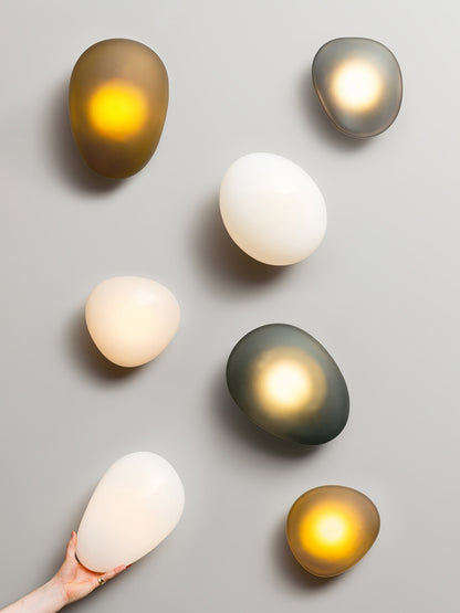 Organic Glass LED Sconce Light Fixture Wall or Ceiling Mount Modern Home Lighting Warm Neutral Cool White for Bedroom Living Room Hallway De