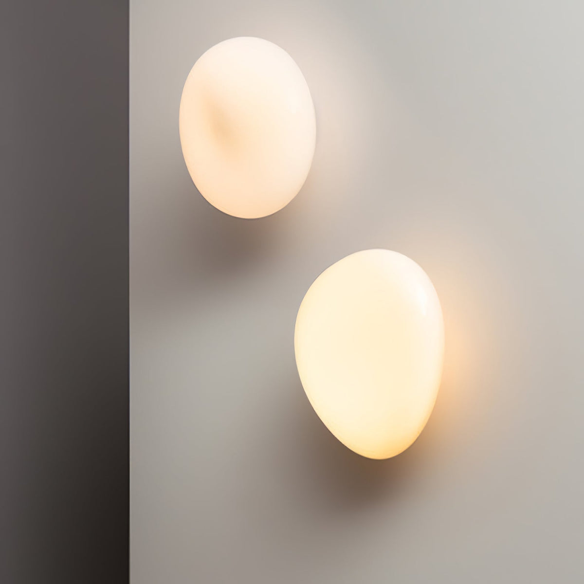 Organic Glass LED Sconce Light Fixture Wall or Ceiling Mount Modern Home Lighting Warm Neutral Cool White for Bedroom Living Room Hallway De