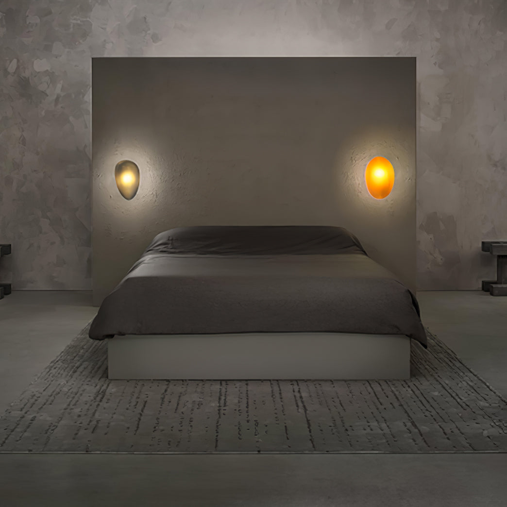 Organic Glass LED Sconce Light Fixture Wall or Ceiling Mount Modern Home Lighting Warm Neutral Cool White for Bedroom Living Room Hallway De